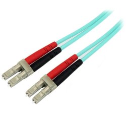 STARTECH.COM Aqua OM4 Duplex Multimode Fiber 2m - 100 Gb Fiber &ucirc; LC to LC Fiber Patch Cable