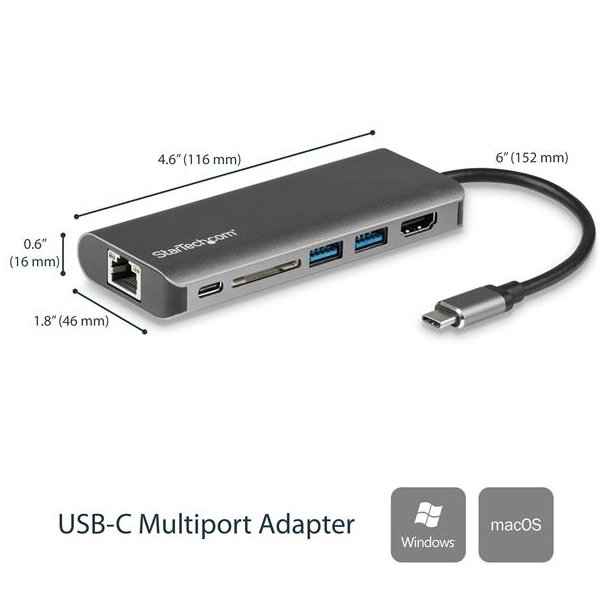 StarTech.com DKT30CSDHPD - Ledningsfrt - USB 3.2 Type-C - 10,100,1000 Mbit/s