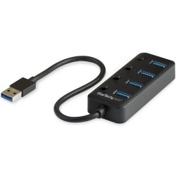 StarTech.com HB30A4AIB - USB 3.2 - USB 3.2 - 5000 Mbit/s - Plast - Strm
