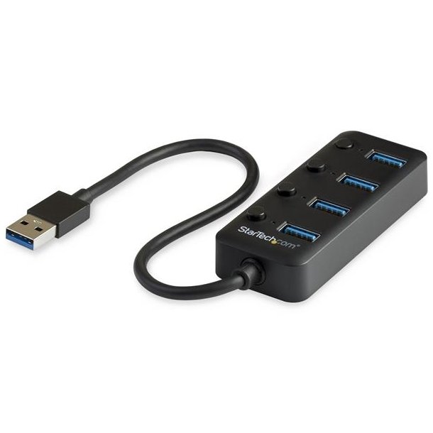 StarTech.com HB30A4AIB - USB 3.2 - USB 3.2 - 5000 Mbit/s - Plast - Strm