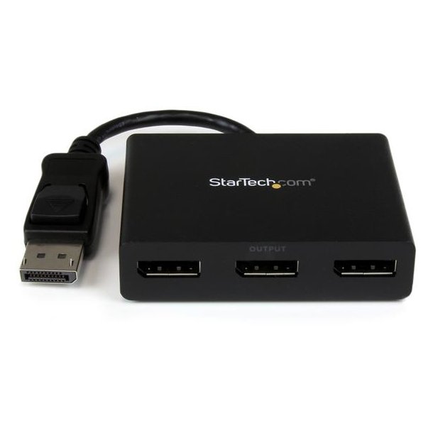 StarTech.com MSTDP123DP - DisplayPort - 3x DisplayPort - Plast - 0,19 m - FCC