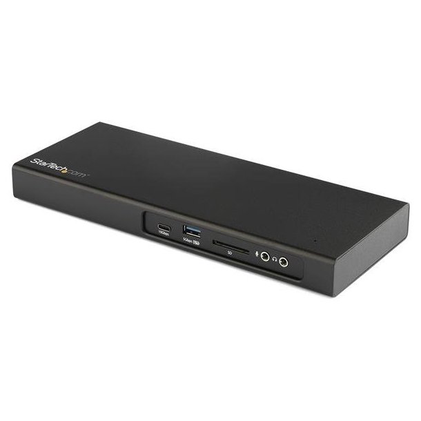 StarTech.com TB3DK2DPM2 - Ledningsfrt - USB 3.2 Type-C - 85 W - 3,5 mm