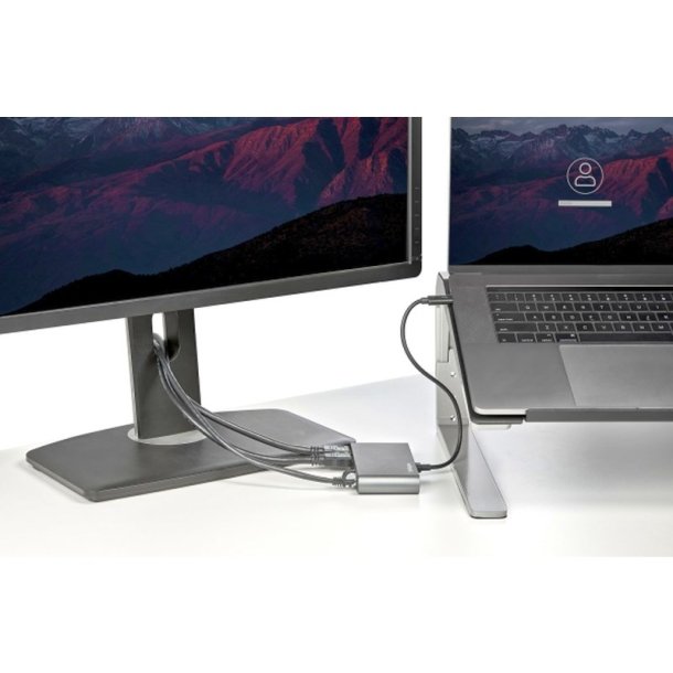 StarTech.com TB3DKM2HDL - Ledningsfrt - Thunderbolt 3 - 10,100,1000 Mbit/s - 3840x2160