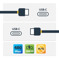 StarTech.com USB2C5C2MW - 2 m - USB C - USB C - USB 2.0 - 480 Mbit/s