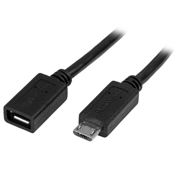 StarTech.com USBUBEXT50CM - 0,5 m - Micro-USB B - Micro-USB B - USB 2.0 - 480 Mbit/s