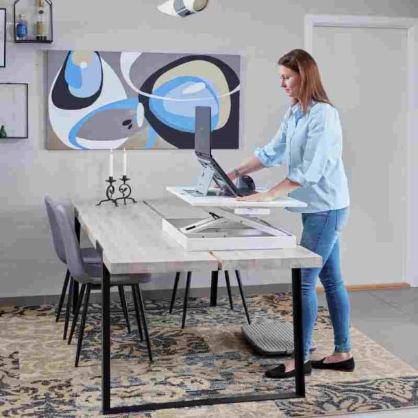 Steppie Desk riser - Justerbart mobilt hve/snkebord - Hvid