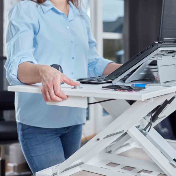 Steppie Desk riser - Justerbart mobilt hve/snkebord - Hvid