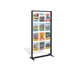 Vindues display - 12 x A4 st�ende - komplet ramme Display sort