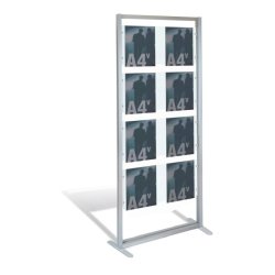 Vindues display - 8 x A4 stende - komplet ramme Display Slv