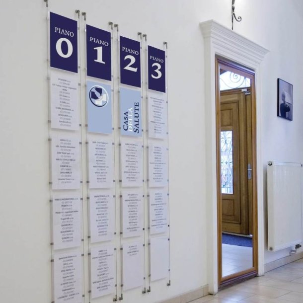 Appendo vinduesdisplay - st med 5 stk. A4 akryllommer i hjformat - Med kabler, clips og fittings