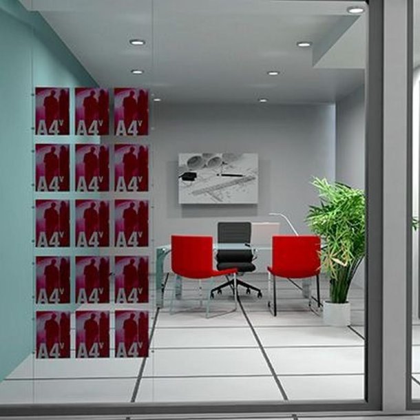 Vindues display - 15 x A4 st�ende - m�gler wire system