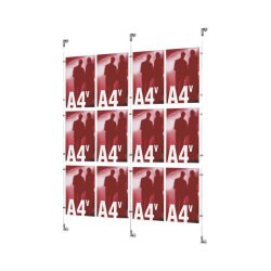 Vindues display - 16 x A4 st�ende - m�gler wire system