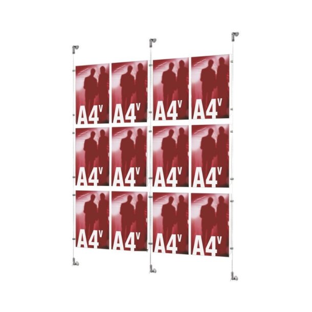 Vindues display - 16 x A4 st�ende - m�gler wire system