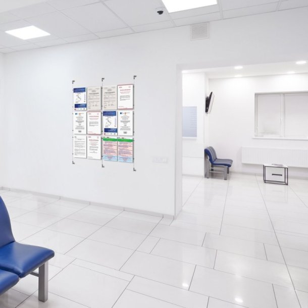 Vindues display - 16 x A4 st�ende - m�gler wire system