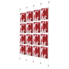 Vindues display - 16 x A4 st�ende - m�gler wire system