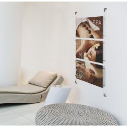 Vindues display - 3 x A3 liggende - m�gler wire system