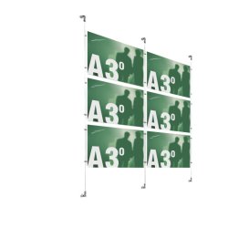 Vindues display - 6 x A3 liggende - m�gler wire system