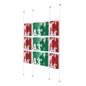 Vindues display - 6 x A4 og 3 x A3 - m�gler wire system