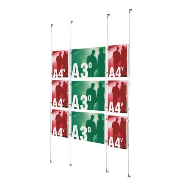 Vindues display - 6 x A4 og 3 x A3 - m�gler wire system