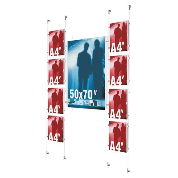 Vindues display - 8 x A4 og 1 x 50x70cm - m�gler wire system