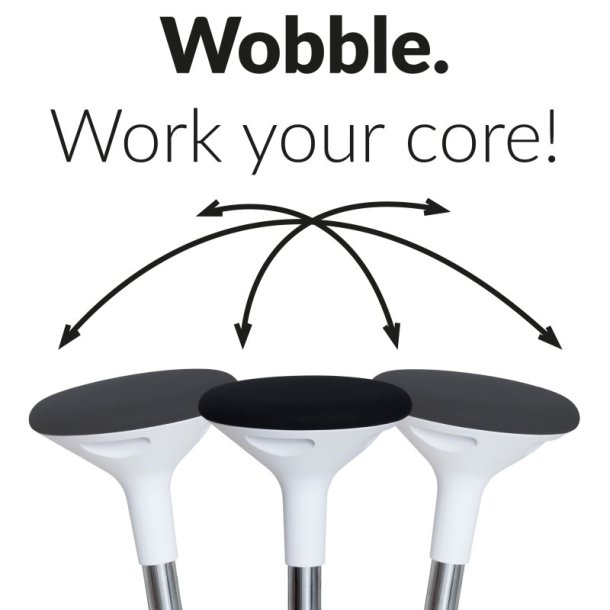 Sun-Flex Active Wobble - Balancestol i hvid - Hjdejusterbar