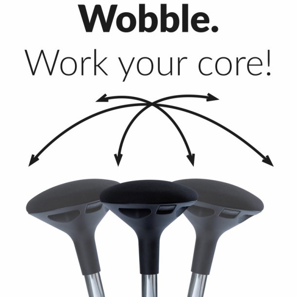 Sun-Flex Active Wobble - Balancestol i sort - Hjdejusterbar