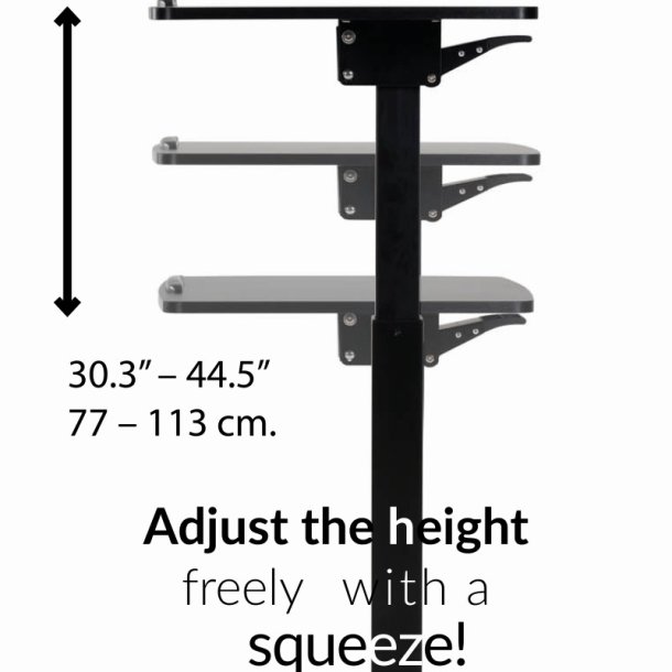 Sun-Flex Easy Desk Rise 60x52cm - Hve/snke skrivepult - Sort