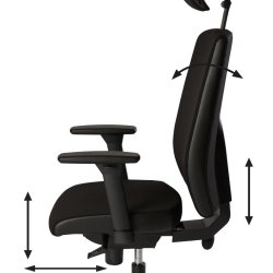Sun-Flex Office Chair HB - Sort kontorstol med armln