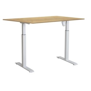 Sun-Flex hve/snkebord 160x80 - EDA 3 - birk bordplade - hvidt stel