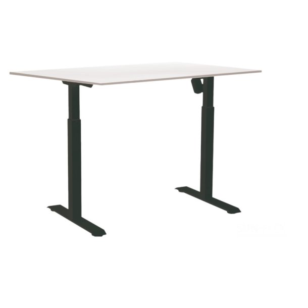 Sun-Flex hve/snkebord 120x80 - EDA 3 - hvid Bordplade - sort stel