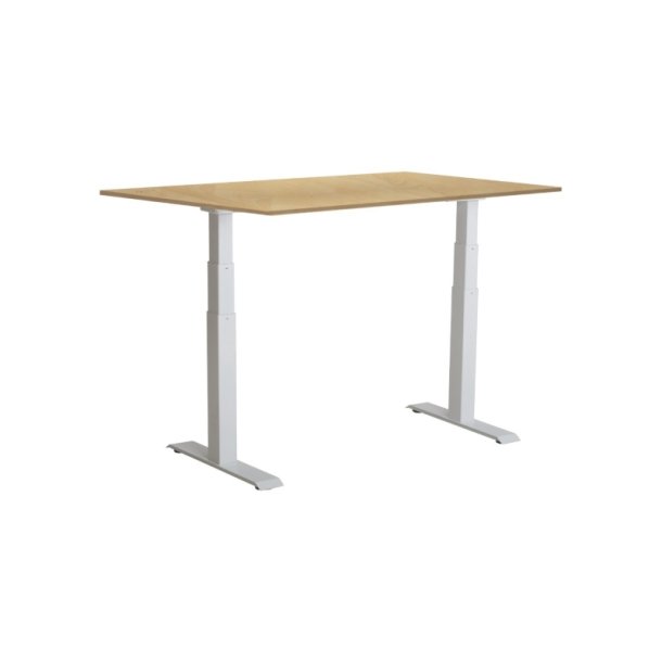 Sun-Flex hve/snkebord 120x80 - EDA VI - birk bordplade - hvidt stel