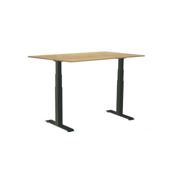 Sun-Flex hve/snkebord 120x80 - EDA VI - birk bordplade - sort stel