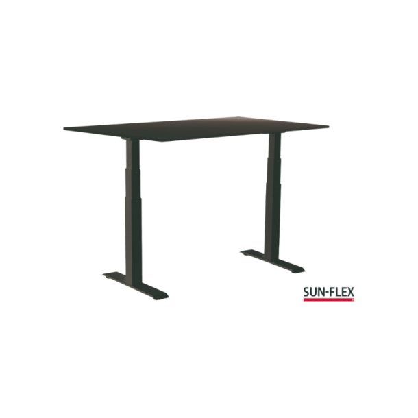 Sun-Flex hve/snkebord 140x80 - EDA VI - sort bordplade - sort stel