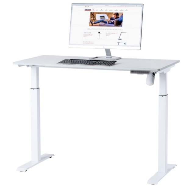 Sun-Flex hve/snkebord 120x60 - Elite hvid bordplade - hvidt stel