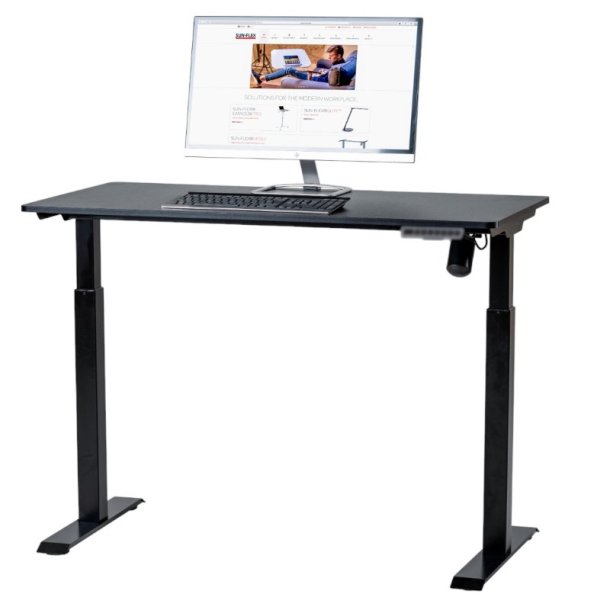 Sun-Flex hve/snkebord 120x60 - Elite sort bordplade - sort stel