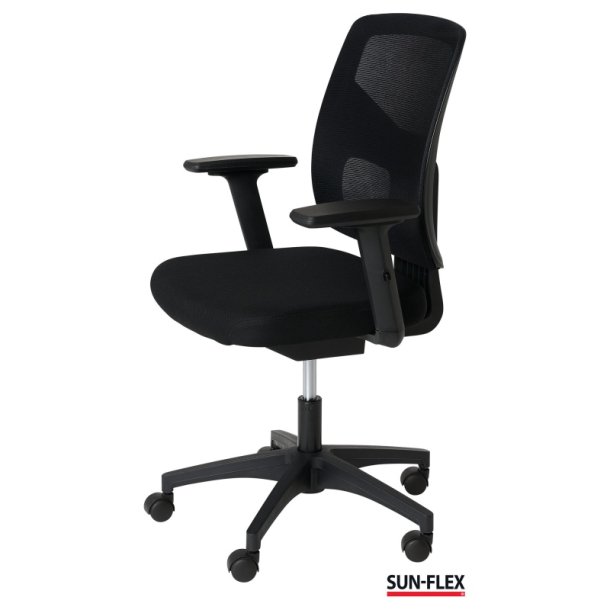 Sun-Flex Office Chair Mesh - Sort kontorstol med armln