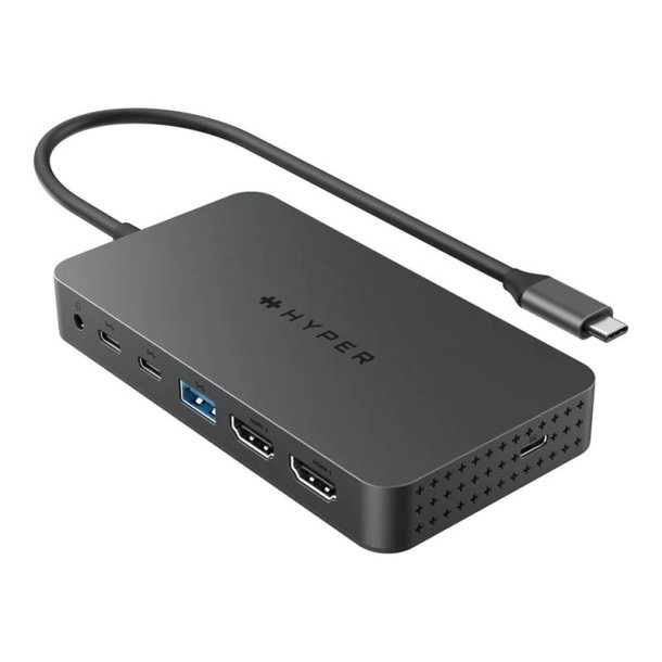 Targus HyperDrive Universal USB-C 7-i1 Dual HDMI Mobile Dock - Gr - til M1/M2, Air/Pro