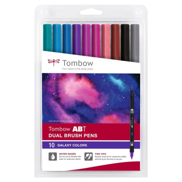 Tombow Marker - ABT Dual Brush - Galaxy farver - 10 stk.