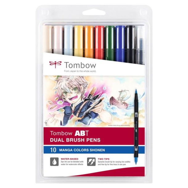 Tombow Marker - ABT Dual Brush - Manga Shonen - 10 stk.