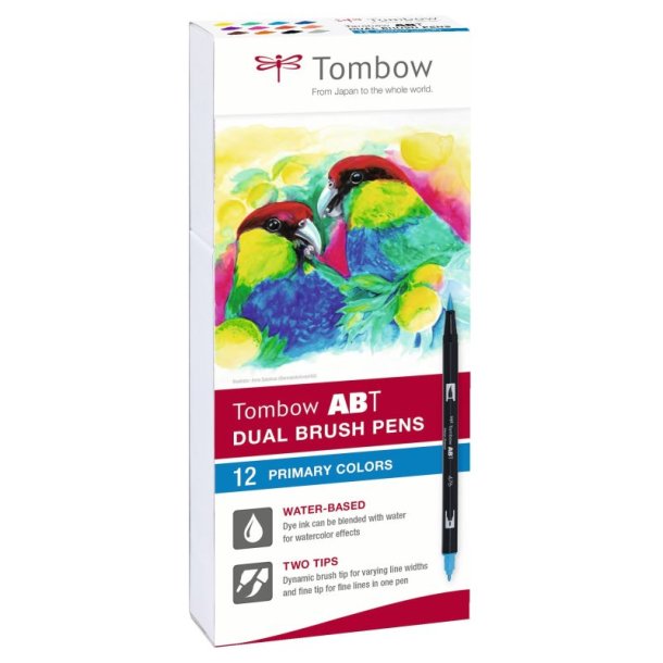 Tombow Marker - ABT Dual Brush - 12P-1 - Basic - 12 stk.