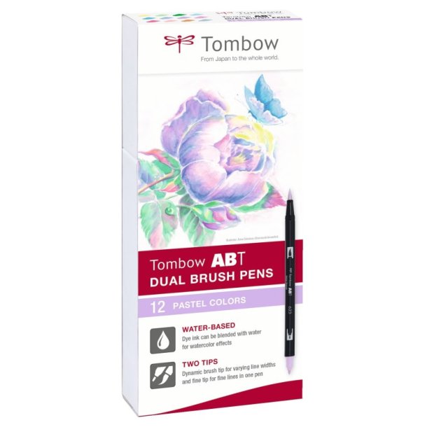 Tombow Marker - ABT Dual Brush - 12P-2 - Pastel - 12 stk.