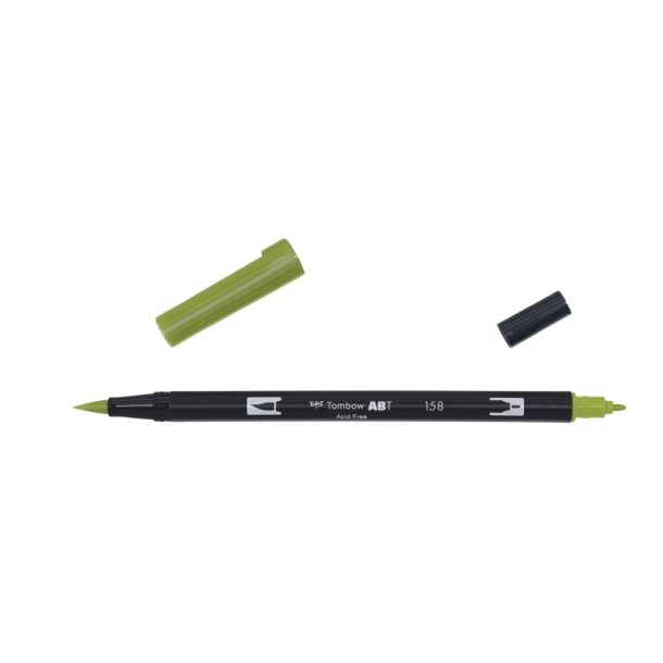 Tombow Marker - ABT Dual Brush - Tusch med 2 spidser - 158 - dark Olive