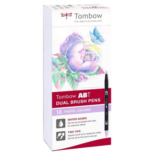 Tombow Marker - ABT Dual Brush - 18P-5 - Pastel - 18 stk.