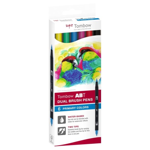 Tombow Marker - ABT Dual Brush - 6C-1 - Basis karton - 6 stk.