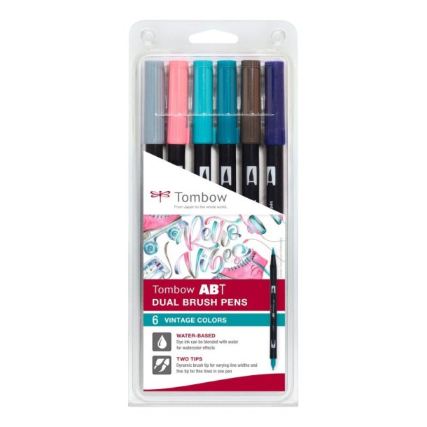 Tombow Marker - ABT Dual Brush - 6P-5 - Vintage - 6 stk.