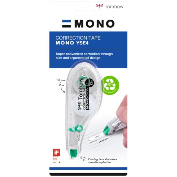 Tombow Rettetape - MONO YSE - 6mm -x12m - hvid