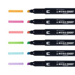 Tombow Overstregningspen - MONO Edge - rund + bred spids - 0,5 mm + 3,8 mm - pink