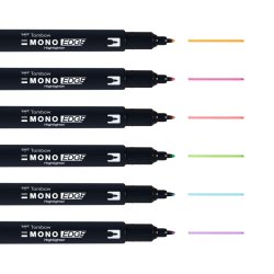 Tombow Overstregningspen - MONO Edge - rund + bred spids - 0,5 mm + 3,8 mm - pink
