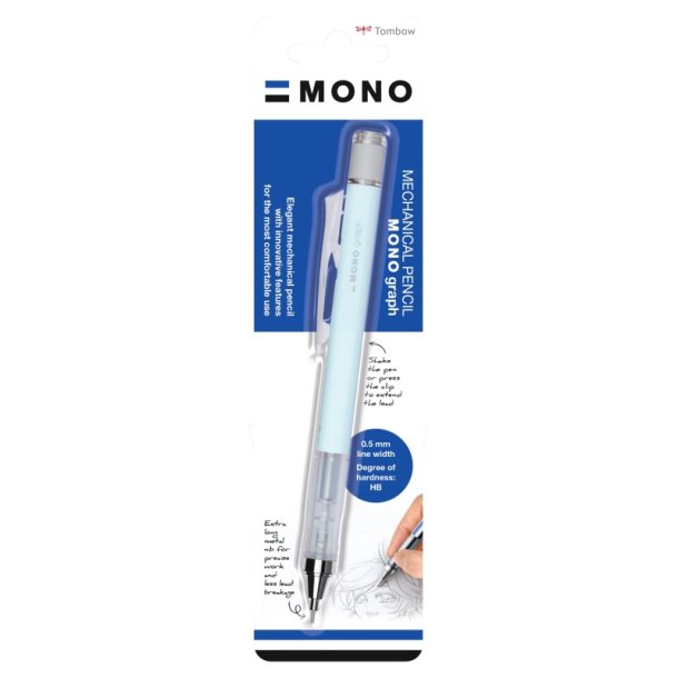 Tombow Stift Blyant - MONO - Graph 0,5 - pastel bl - blister pack