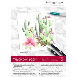 Tombow Akvarelblok - A6 - 300g - syrefrit - Creme hvid - 15 ark
